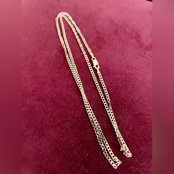 14k Gold vermeil 925 curb chain - Picture 2 of 6